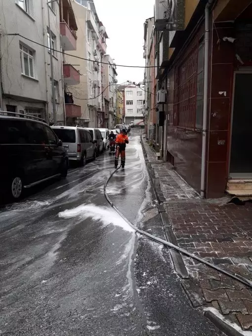 Bayrampaşa'da korona virüs temizliği Bayrampaşa'da korona virüs temizliği
