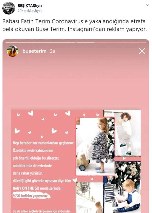 Buse Terim, yaptığı paylaşım nedeniyle eleştiri yağmuruna tutuldu Buse Terim, yaptığı paylaşım nedeniyle eleştiri yağmuruna tutuldu