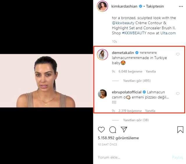 Lahmacuna Ermeni pizzası diyen Kim Kardashian, Demet Akalın ve Ebru Polat'ı kızdırdı