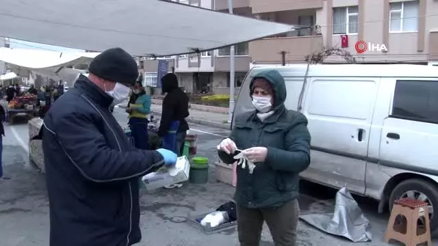 Büyükçekmece’de pazar tezgahlarına korona virüs denetimi