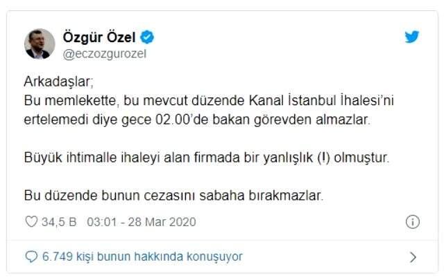 Ulaştırma ve Altyapı Bakanı Cahit Turan'ın görevden alınmasına CHP'den ilk yorum Ulaştırma ve Altyapı Bakanı Cahit Turan'ın görevden alınmasına CHP'den ilk yorum