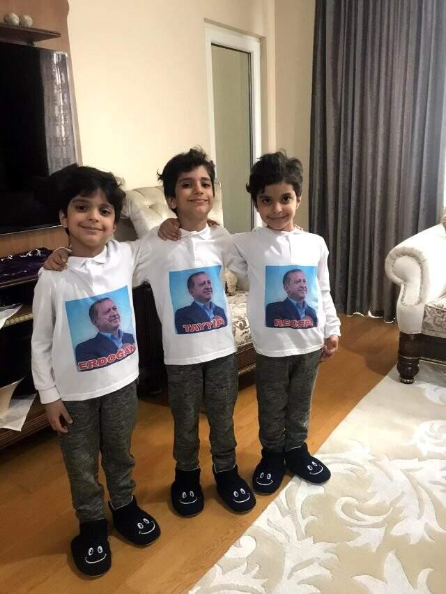 Recep, Tayyip ve Erdoğan isimli üçüzler, Cumhurbaşkanı'na mesaj yolladı Recep, Tayyip ve Erdoğan isimli üçüzler, Cumhurbaşkanı'na mesaj yolladı