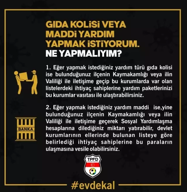 TPFD'den futbol camiasına yardım çağrısı! TPFD'den futbol camiasına yardım çağrısı!