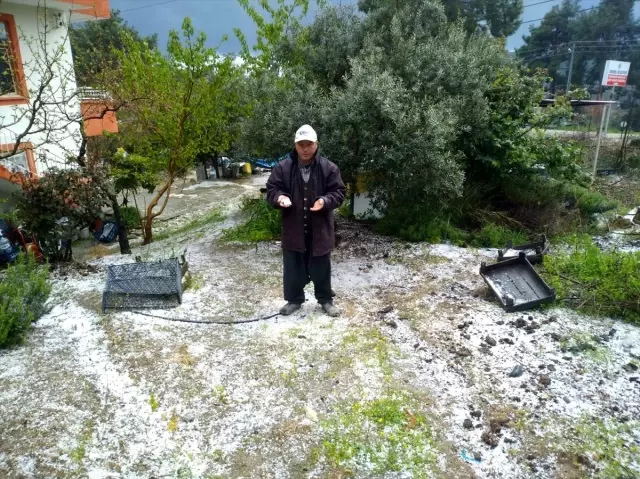 Mersin'de dolu tarım arazilerine zarar verdi Mersin'de dolu tarım arazilerine zarar verdi