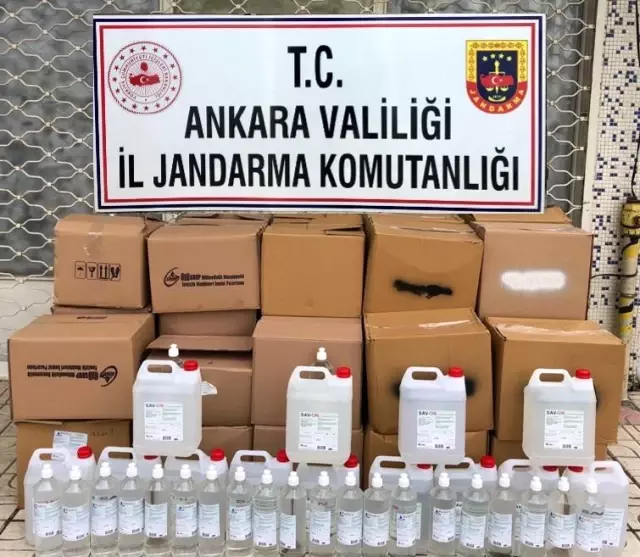 Ankara'da 657 litre kaçak dezenfektan ele geçirildi
