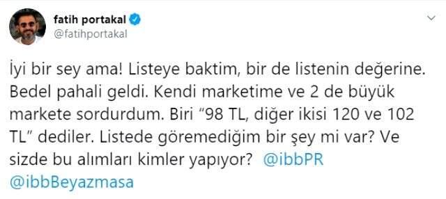 İBB'nin 150 TL'lik gıda yardım kolisinin fiyatı büyük tepki çekti İBB'nin 150 TL'lik gıda yardım kolisinin fiyatı büyük tepki çekti