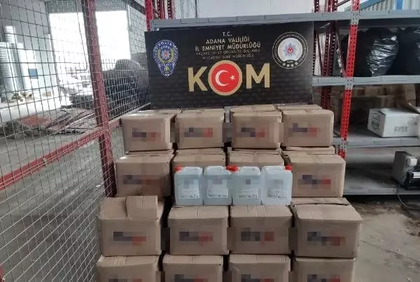 Kamyonette sahte 1060 litre dezenfektan ele geçirildi