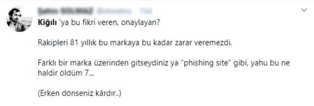 Kiğılı'nın internet sitesinden market ürünleri satması sosyal medyada alay konusu oldu Kiğılı'nın internet sitesinden market ürünleri satması sosyal medyada alay konusu oldu