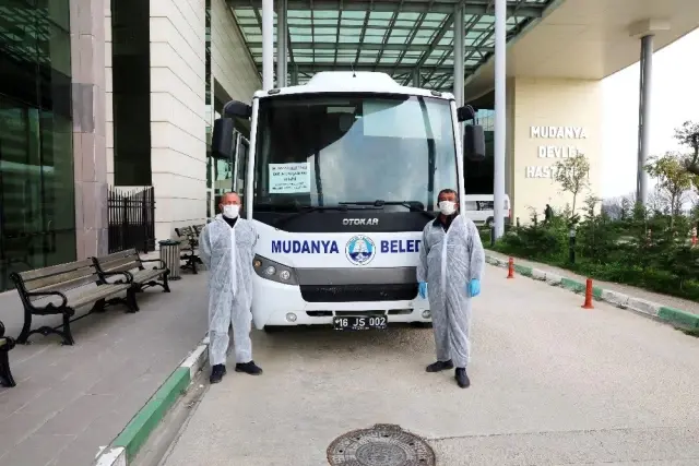 Mudanya Belediyesi'nden sağlık çalışanlarına servis hizmeti Mudanya Belediyesi'nden sağlık çalışanlarına servis hizmeti