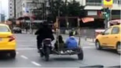 İstanbul’un göbeğinde tehlikeli yolculuk kamerada