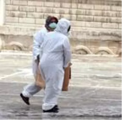 Umre sonrası karantinaya alınanların boşalttığı yurt, dezenfekte edildi Umre sonrası karantinaya alınanların boşalttığı yurt, dezenfekte edildi