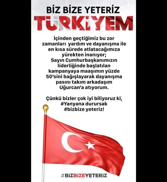 Abdülkadir Ömür, maaşının yarısını Milli Dayanışma Kampanyası'na bağışladı