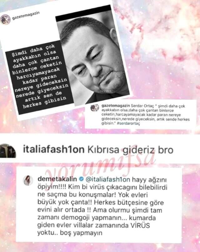 Serdar Ortaç'ın virüs paylaşımı Demet Akalın'ı kızdırdı: Boş yapmayın Serdar Ortaç'ın virüs paylaşımı Demet Akalın'ı kızdırdı: Boş yapmayın