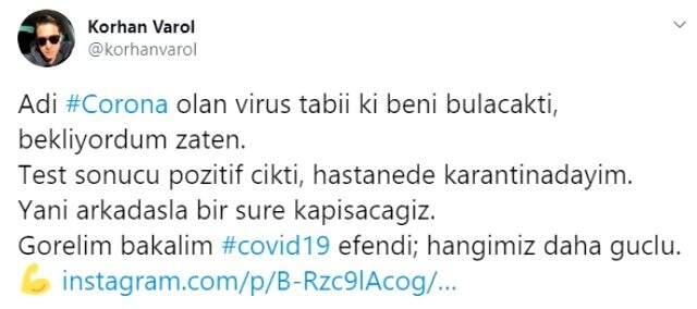 Koronavirüse yakalanan Korhan Varol, taburcu oldu Koronavirüse yakalanan Korhan Varol, taburcu oldu
