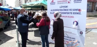 Diyarbakır'da pazar girişlerinde korona virüs önlemi