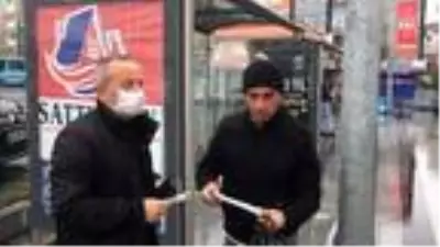 Tekirdağ'da toplu taşıma araçlarına binenlere maske