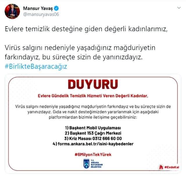Mansur Yavaş: Evlere temizliğe giden kadınlarımızın yanındayız Mansur Yavaş: Evlere temizliğe giden kadınlarımızın yanındayız