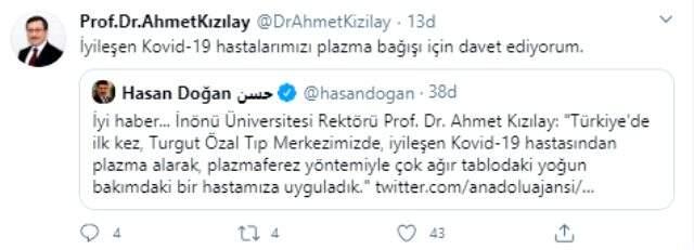 Koronavirüs salgınına karşı Türkiye'de ilk plazma tedavisi Malatya'da yapıldı Koronavirüs salgınına karşı Türkiye'de ilk plazma tedavisi Malatya'da yapıldı