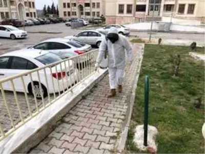 Süloğlu'nda apartmanlar dezenfekte edildi