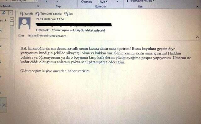 İBB Başkanı Ekrem İmamoğlu'nu mail üzerinden tehdit eden şüpheli gözaltına alındı İBB Başkanı Ekrem İmamoğlu'nu mail üzerinden tehdit eden şüpheli gözaltına alındı