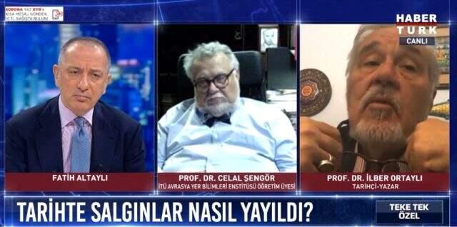 Prof. Dr. Celal Şengör, İlber Ortaylı konuşurken canlı yayında uyuyakaldı.