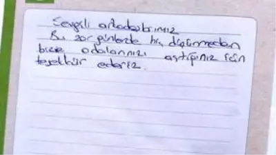 Sakarya'da gözetim süresi biten misafirlerden görevlilere teşekkür mektubu Sakarya'da gözetim süresi biten misafirlerden görevlilere teşekkür mektubu