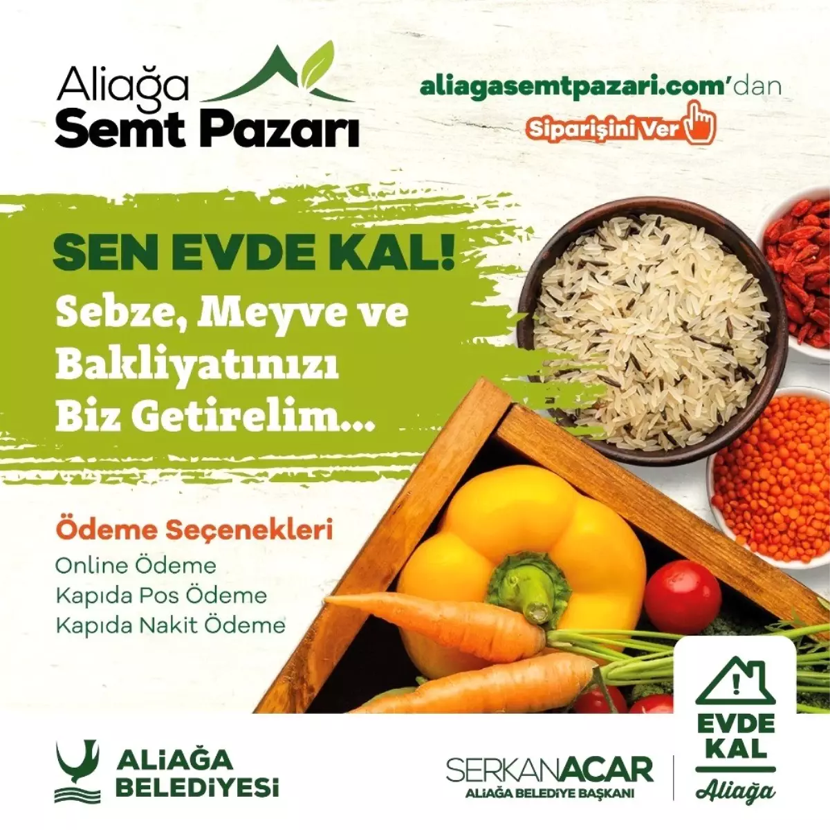 Aliağa Belediyesinde evde kalanlara online hizmet Haberler