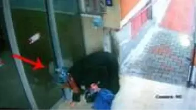 Elindeki sıvıyı asansör ve kapılara süren esrarengiz kadın yakalandı Elindeki sıvıyı asansör ve kapılara süren esrarengiz kadın yakalandı