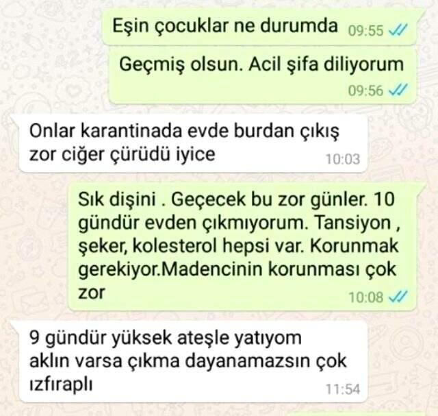 Koronadan ölen maden işçisinin arkadaşıyla yaptığı yazışmalar ortaya çıktı