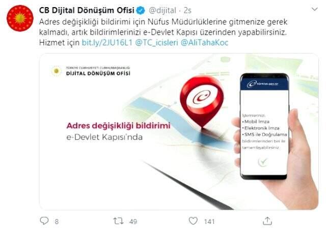 Adres değişikliği bildirimi artık e-Devlet üzerinden yapılabilecek