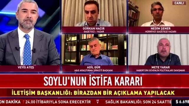 Soylu'nun istifası konuşulurken ekrandan duyulan ses, televizyon tarihine geçti Soylu'nun istifası konuşulurken ekrandan duyulan ses, televizyon tarihine geçti
