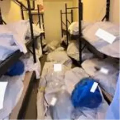 ABD'de morglarda yer kalmayınca cansız bedenler, hastane personellerinin odasına koyuldu.