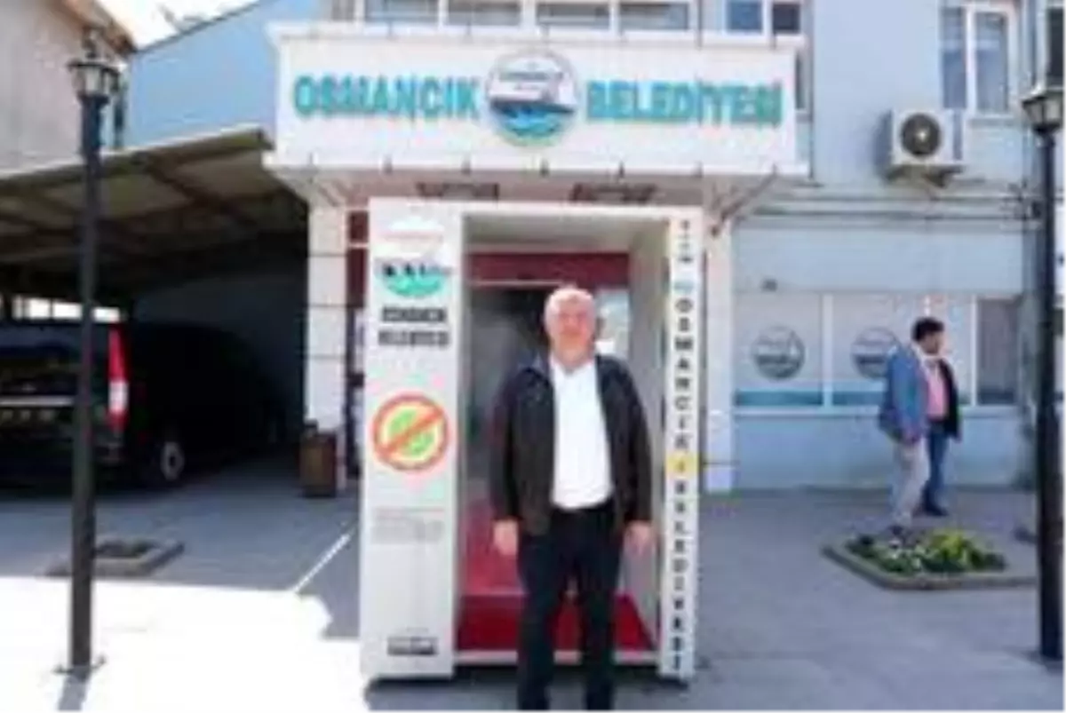 Osmancık'ta Koronavirüse karşı dezenfekte tüneli