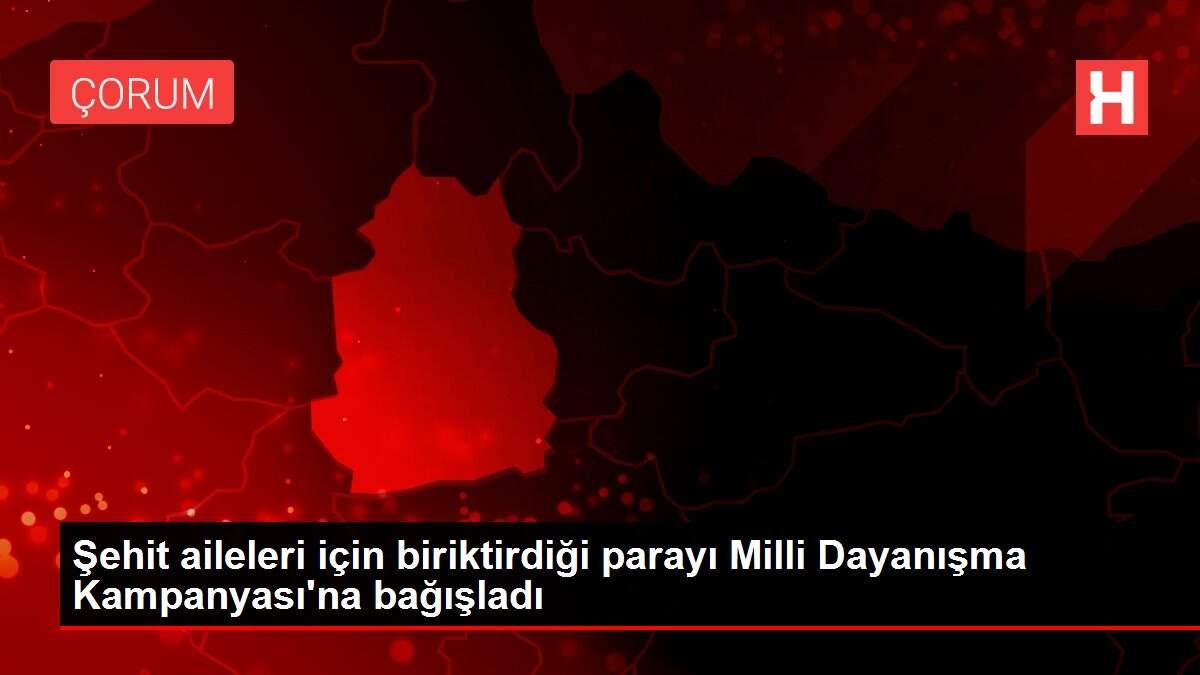 Şehit aileleri için biriktirdiği parayı Milli Dayanışma Kampanyası'na bağışladı