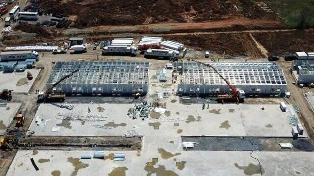 Erdoğan'ın "45 gün içinde bitireceğiz" dediği hastane yükselmeye başladı.