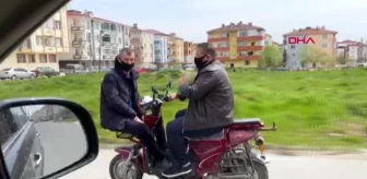 TEKİRDAĞ 'Sosyal mesafeye uyuyoruz' diyerek motosikletle yolculuk yapanlara para cezası