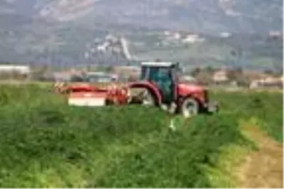 Foçalı çiftçi, hem ekim, hem de hasat için tarlada Foçalı çiftçi, hem ekim, hem de hasat için tarlada
