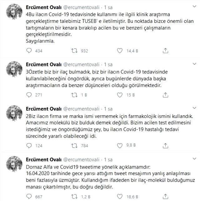 Prof. Dr. Ercüment Ovalı'dan yeni koronavirüs ilacı açıklaması: İlacı biz bulmadık, mesajım yanlış yorumlandı