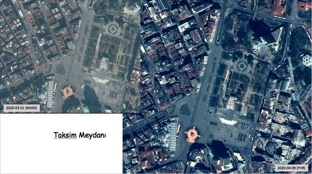 Türkiye'nin koronavirüs sonrası boş kalan meydanları uzaydan görüntülendi Türkiye'nin koronavirüs sonrası boş kalan meydanları uzaydan görüntülendi
