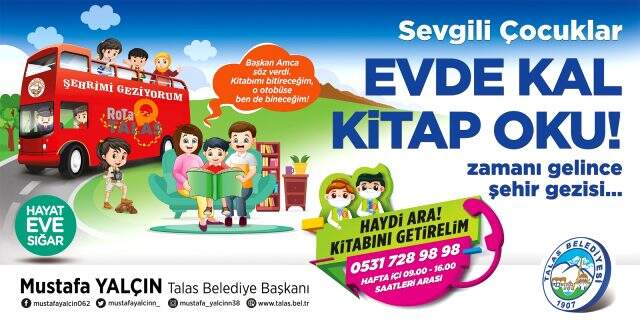 Talas Belediyesi, evde kalan vatandaşları için kitap kampanyası başlattı