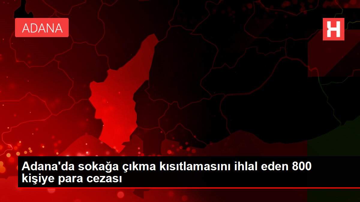 Adana'da sokağa çıkma kısıtlamasını ihlal eden 800 kişiye para cezası