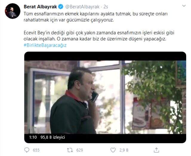 Ecevit'in sözünden alıntı yapan Bakan Albayrak, esnaflara seslendi: Yakın zamanda esnafımızın işleri eskisi gibi olacak