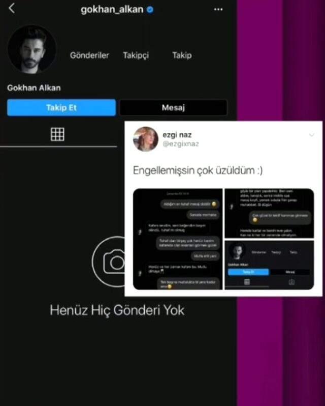 Oyuncu Gökhan Alkan'ın genç bir kadına attığı mesajlar ifşa edildi