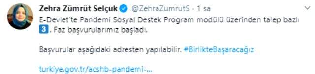 Sosyal yardım programının 3'üncü fazına başvurular başladı