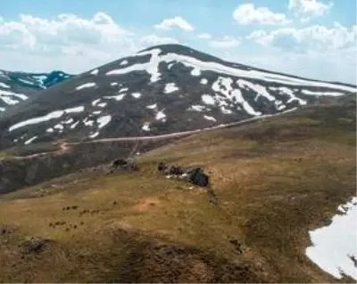 Emir Dağları'ndaki yılkı atları havadan görüntülendi Emir Dağları'ndaki yılkı atları havadan görüntülendi