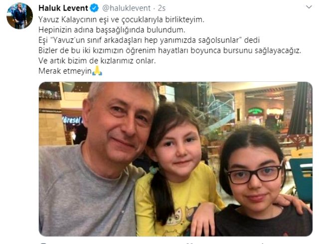 Haluk Levent, virüs nedeniyle hayatını kaybeden doktorun çocuklarına burs verecek