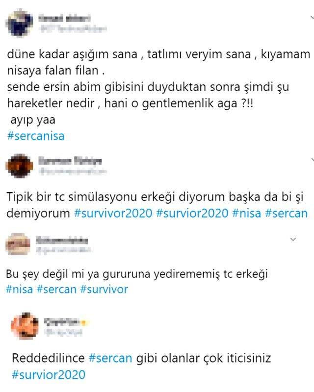 Sercan'ın Mert ile tartışan Nisa'nın arkasından yaptığı el hareketi tepki çekti