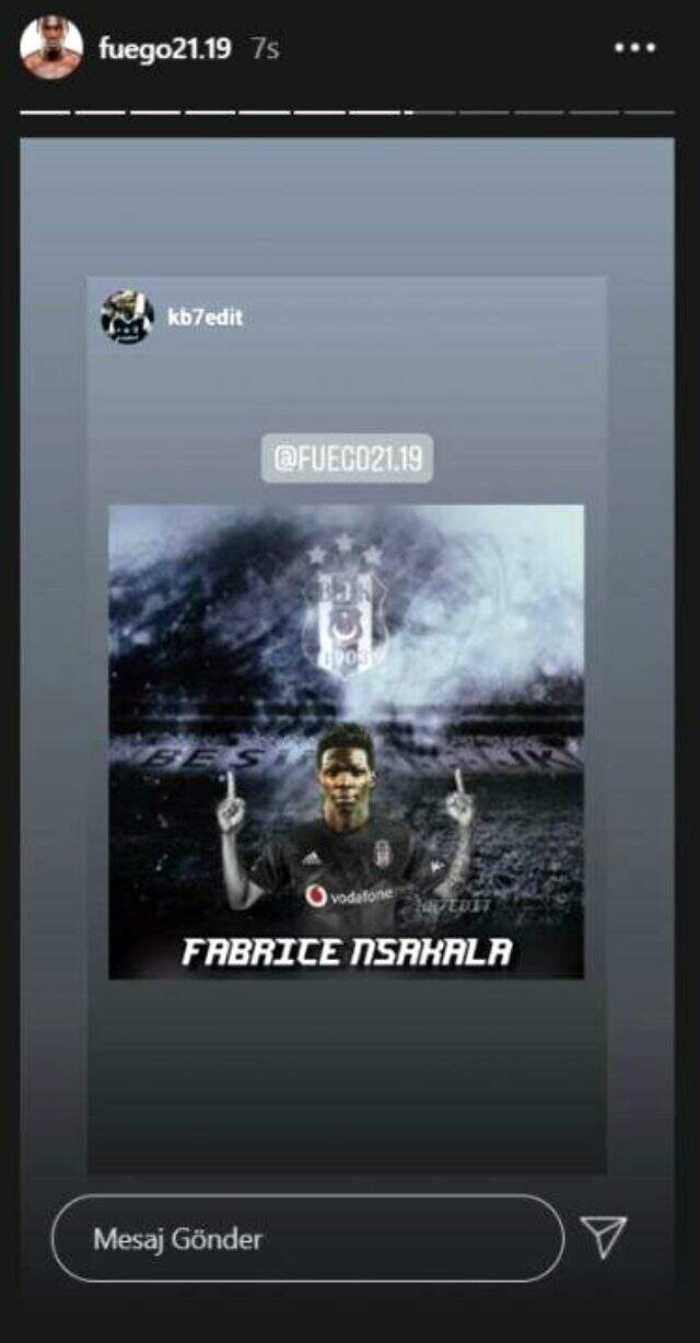 Fabrice N'Sakala'nın Beşiktaş paylaşımı, taraftarı heyecanlandırdı