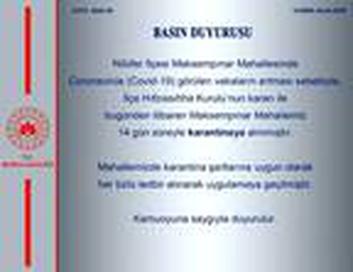 Bursa'da 1 mahalle daha karantinaya alındı