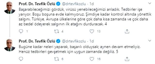 Bilim Kurulu Üyesi Prof. Dr. Tevfik Özlü'den koronavirüs uyarısı: Henüz yangını söndüremedik, kontrol altına aldık